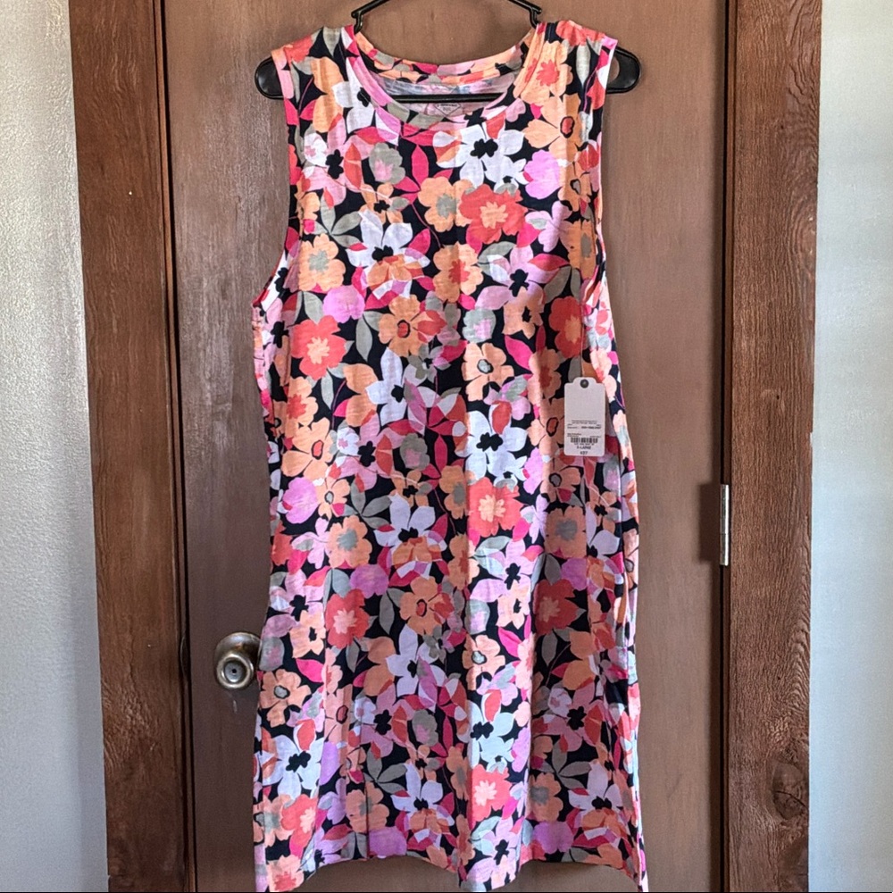 St. John's Bay Floral  Dress - Pink and Black NWT